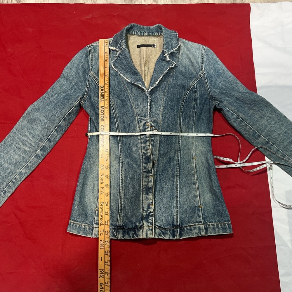 Denim Blazer jacket flattering fit tailored style
